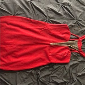 Peach and tan halter  party or dinner dress